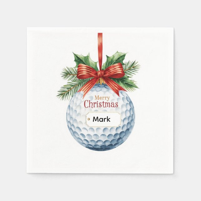 Servilleta De Papel Bola de golf temática de Navidad (Anverso)