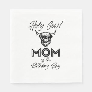Servilleta De Papel Bola De Vaca Holly Mami Of Birthday Boy Highland C