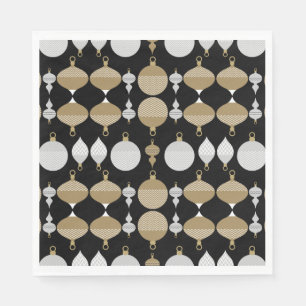 Servilleta De Papel Bola decorativa de Navidades retro de oro