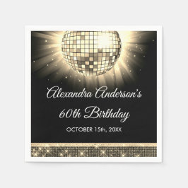 Servilleta De Papel Bola Disco de la Fiesta de los Años 70 del Oro 60