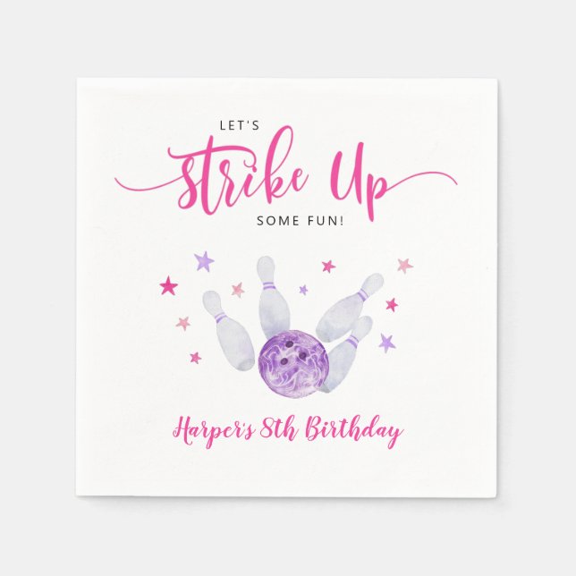 Servilleta De Papel Bola En Huelga Un Chica Divertido Cumpleaños (Anverso)