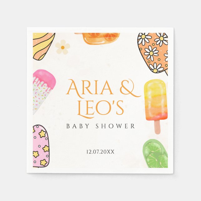 Servilleta De Papel Bolas de Baby Shower de verano (Anverso)