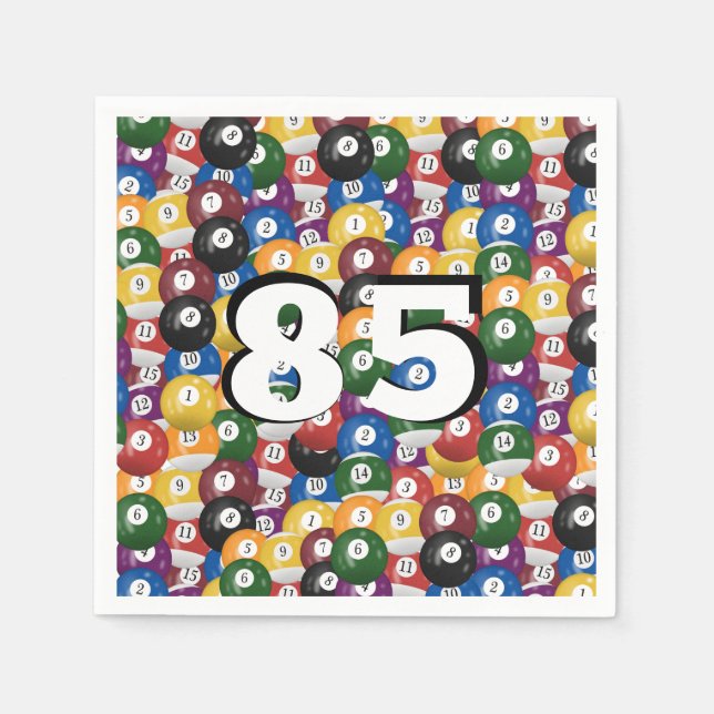 Servilleta De Papel Bolas de Billiard por 85 años (Anverso)