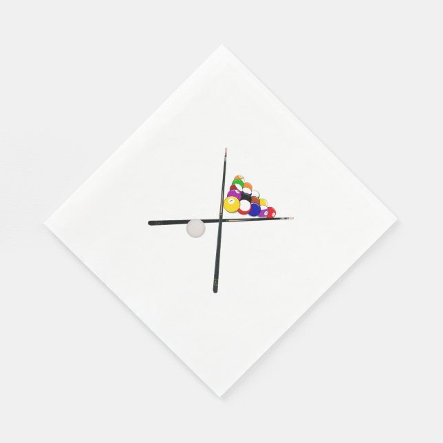 Servilleta De Papel Bolas de Billiard y Cuotas de Piscina (Esquina)