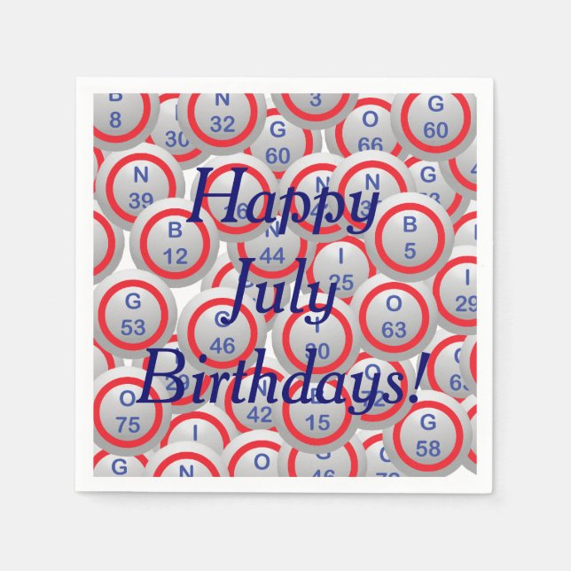 Servilleta De Papel Bolas de Bingo (Anverso)