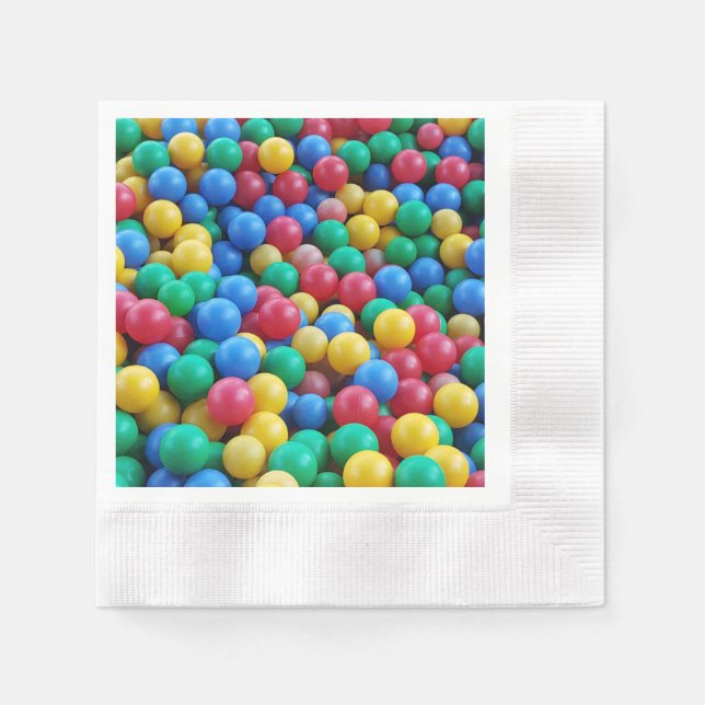 Servilleta De Papel Bolas de bolas coloridas para niños (Anverso)