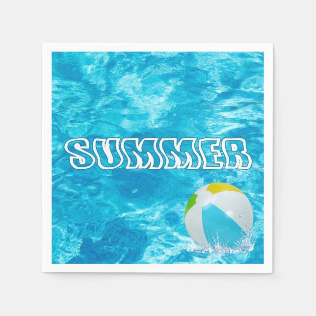 Servilleta De Papel Bolas de Fiesta de verano (Anverso)