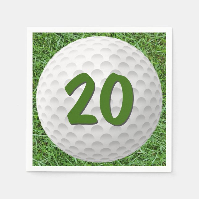 Servilleta De Papel Bolas de golf 20 Napkins (Anverso)