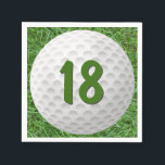 Servilleta De Papel Bolas de golf Napkins 18th Birthday<br><div class="desc">Balón de golf blanco sobre césped verde para la fiesta de cumpleaños 18</div>