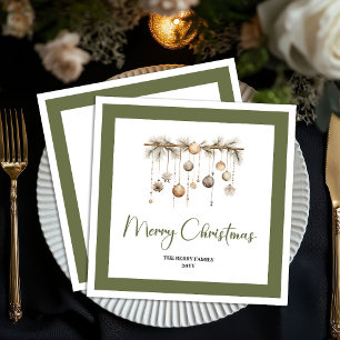 Servilleta De Papel Bolas de Navidad de granja acogedora Servilletas f