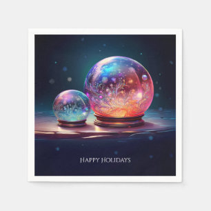 Servilleta De Papel Bolas de Nieve de Cristal Servilletas Navideñas