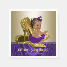 Servilleta De Papel Bolas de papel Baby Shower Purple Gold
