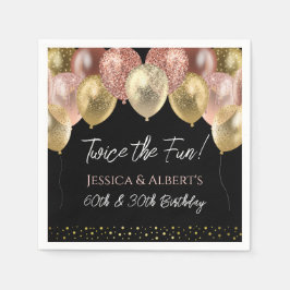 Servilleta De Papel Bolas de papel de doble cumpleaños de oro rosado