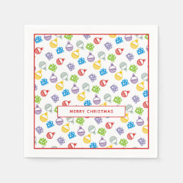 Servilleta De Papel Bolas y regalos modernos y coloridos de Navidad