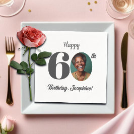 Servilleta De Papel Bold 60th Birthday Party Photo