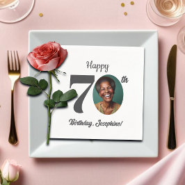 Servilleta De Papel Bold 70th Birthday Party Photo