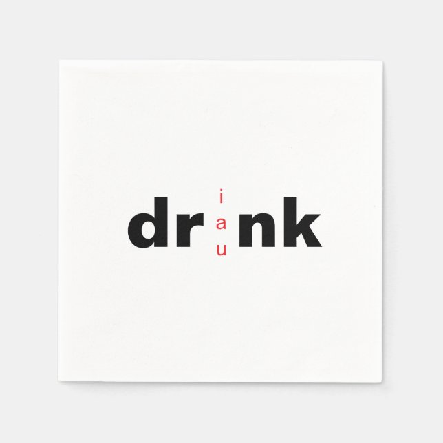 Servilleta De Papel Bold Drink Drank Drunk Vowel Swap Cocktail (Anverso)