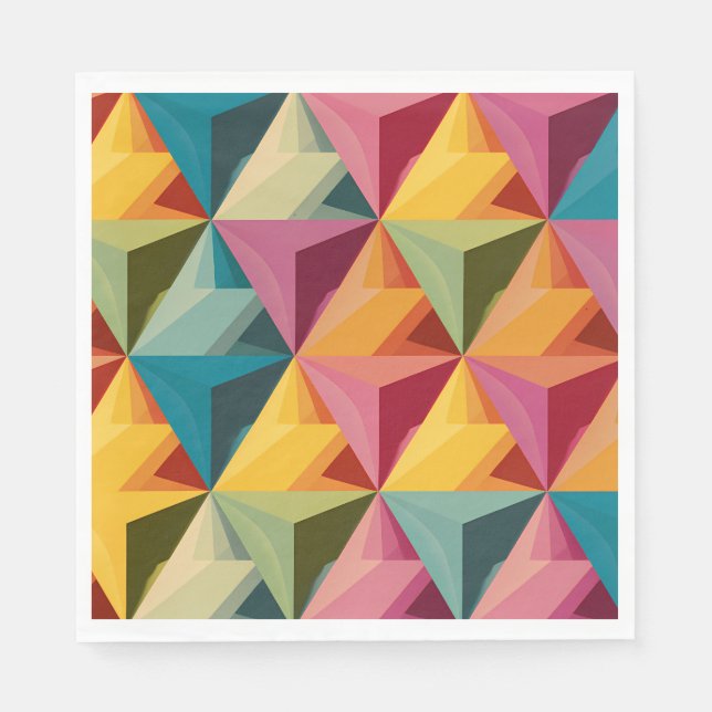 Servilleta De Papel Bold Geometric Triangle Pattern  (Anverso)