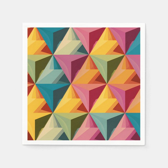 Servilleta De Papel Bold Geometric Triangle Pattern  (Anverso)