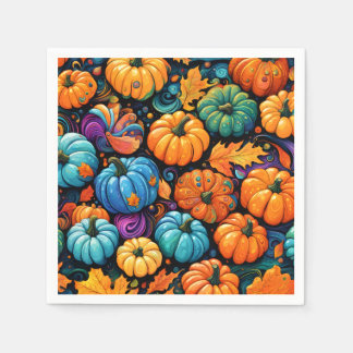 Servilleta De Papel Bolsa de mano para jardín de calabazas otoñales co