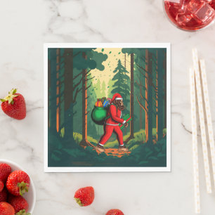 Servilleta De Papel Bolsa de regalos de Papá Noel Bigfoot