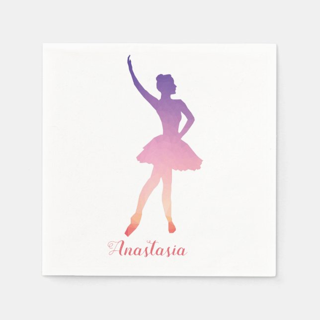 Servilleta De Papel Bolsa moderna bailarina con nombre personalizado (Anverso)