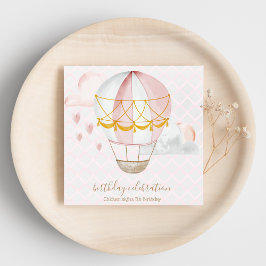 Servilleta De Papel Bolsas favoritas de globos aerostáticos rosados