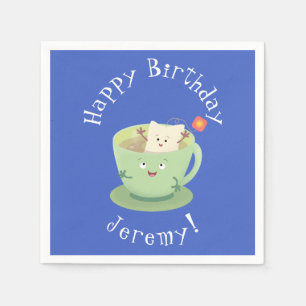 Servilleta De Papel Bolsita de té adorable, personaje de dibujos anima