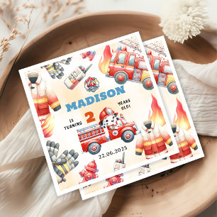 Servilleta De Papel Bombero de camión Fiesta de cumpleaños 2