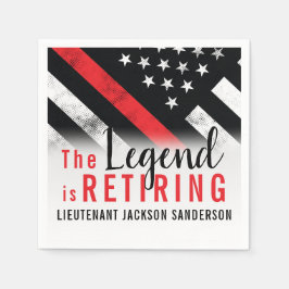 Servilleta De Papel Bombero Jubilación de la Línea Roja