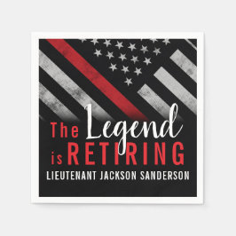 Servilleta De Papel Bombero Jubilación de la Línea Roja