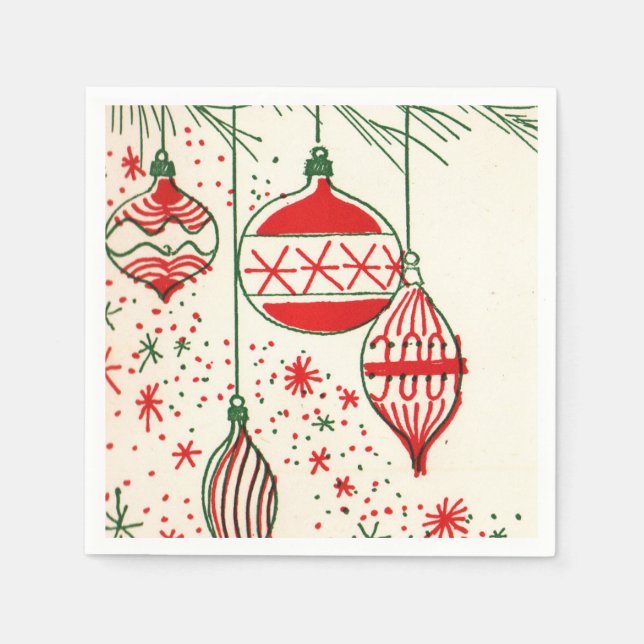 Servilleta De Papel Bombillas de época Navidades toallas retro fiesta (Anverso)