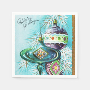 Servilleta De Papel Bombillas de época Navidades toallas retro fiesta