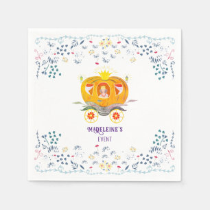 Servilleta De Papel Bompkin Princess Carriage Flores salvajes Cumpleañ