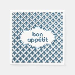 Servilleta De Papel Bon Appetit Elegant French Tapestry Blue White