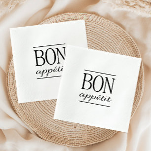 Servilleta De Papel BON APPETIT Tipografía en Blanco y Negro