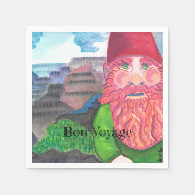 Servilleta De Papel Bon Voyage Gnome (Anverso)