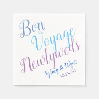 Servilleta De Papel Bon Voyage Newlyweds Fiestas personalizados
