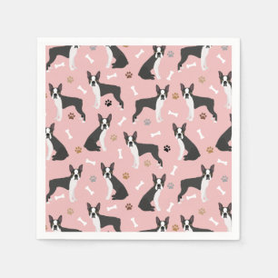 Servilleta De Papel Bones y toallas de patas de Boston Terrier