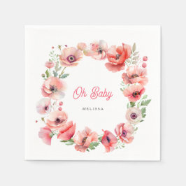 Servilleta De Papel Bonita amapola rosa Oh bebé