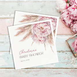 Servilleta De Papel Bonito acuarela Floral rosa Baby Shower