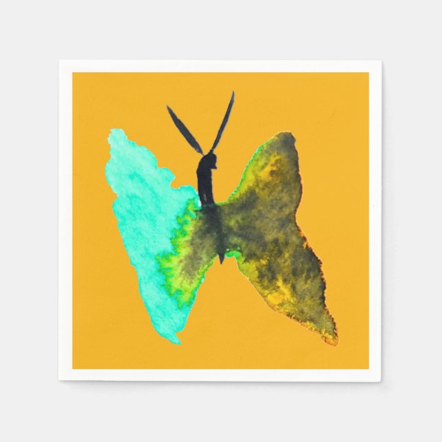 Servilleta De Papel Bonito acuática de color mariposa (Anverso)