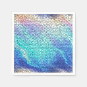 Servilleta De Papel Bonito Aqua Blue Purple Pastel Mosaic