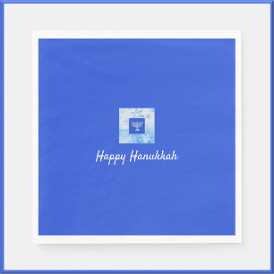 Servilleta De Papel Bonito Azul Menorah Hanukkah