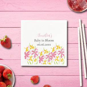 Servilleta De Papel Bonito bebé de flores silvestres rosadas en flor p