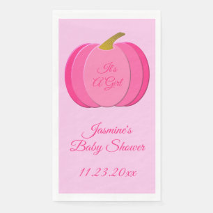 Servilleta De Papel Bonito Bebé Rosa Personalizado Calabaza Baby Showe