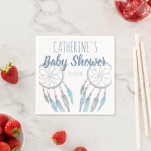 Bonito Boho Blue Dreamcatcher Baby Shower