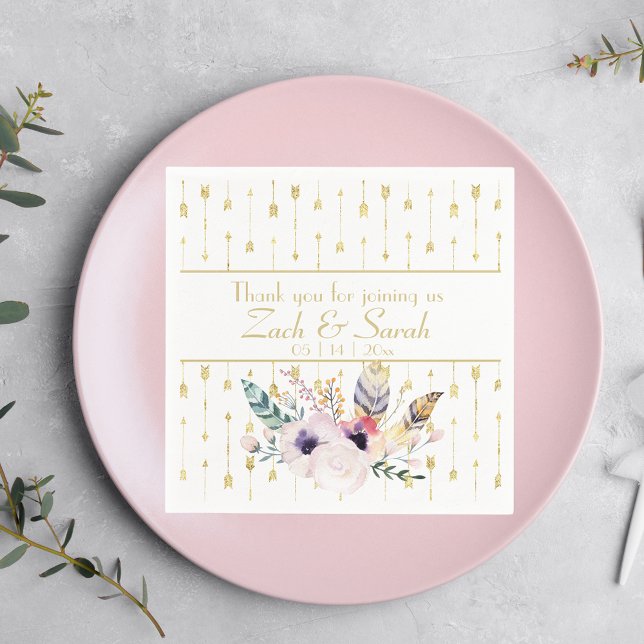 Servilleta De Papel Bonito Boho Bouquet Boda (Subido por el creador)