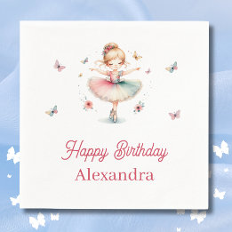 Servilleta De Papel Bonito Chica Rosa Ballerina Fiesta de Cumpleaños