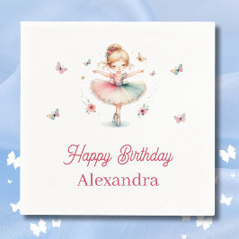 Servilleta De Papel Bonito Chica Rosa Ballerina Fiesta de Cumpleaños